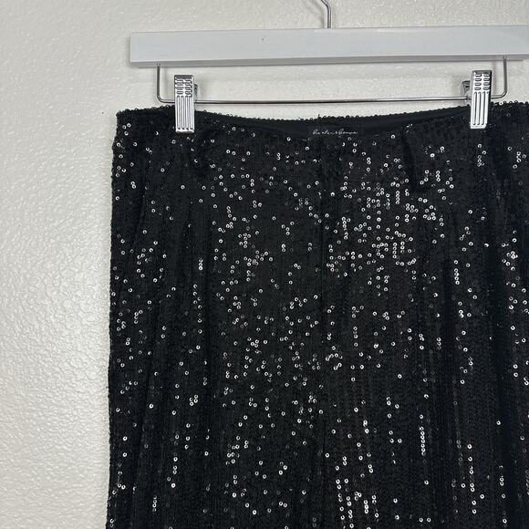 Hunter Brown Pants Women Small Black Sequin Wide Leg Sparkle Glam NYE Party Club - Picture 4 of 12